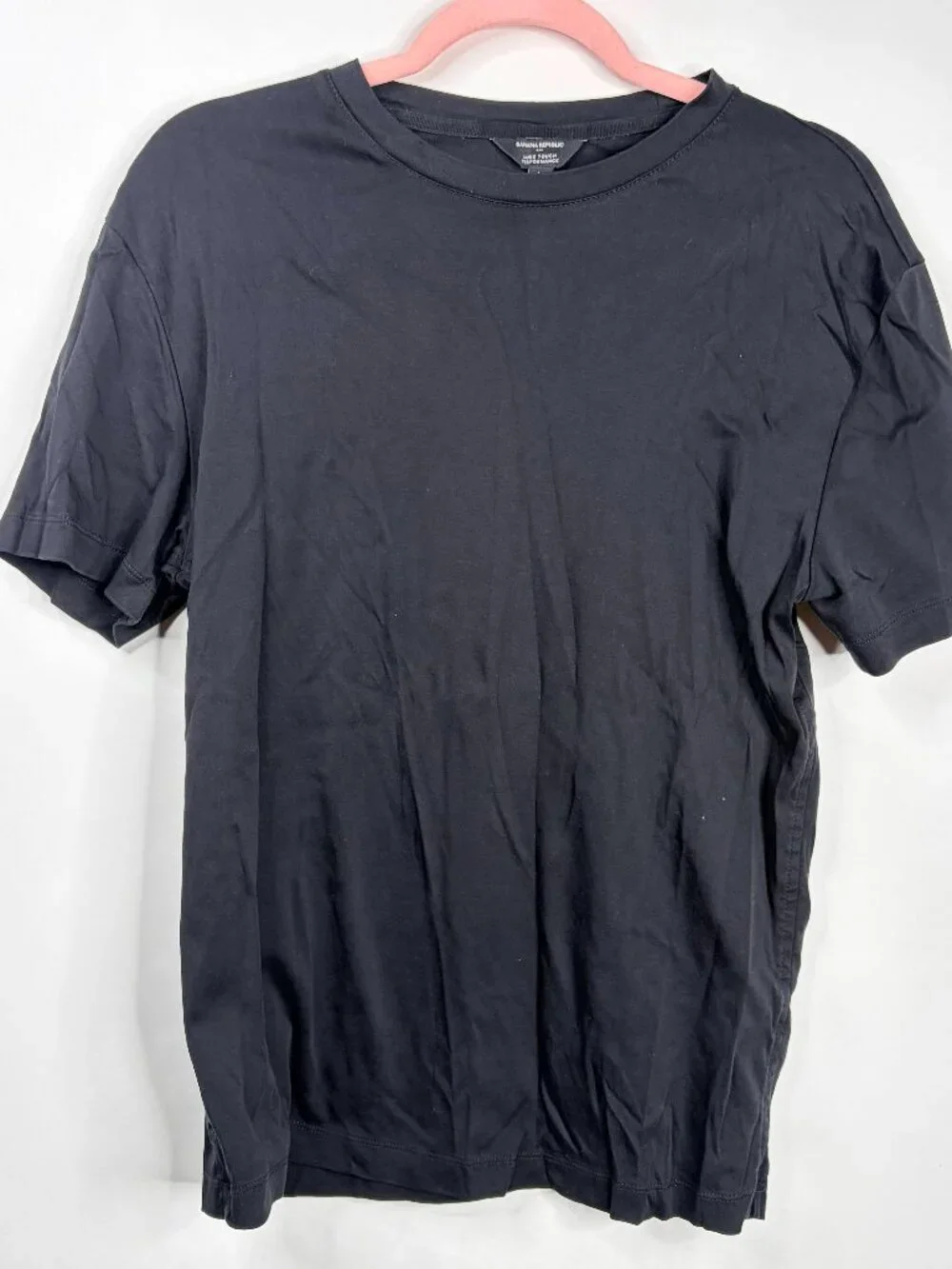 Banana Republic Luxe Touch Performance Cotton Short Sleeve Tee Black #A2430